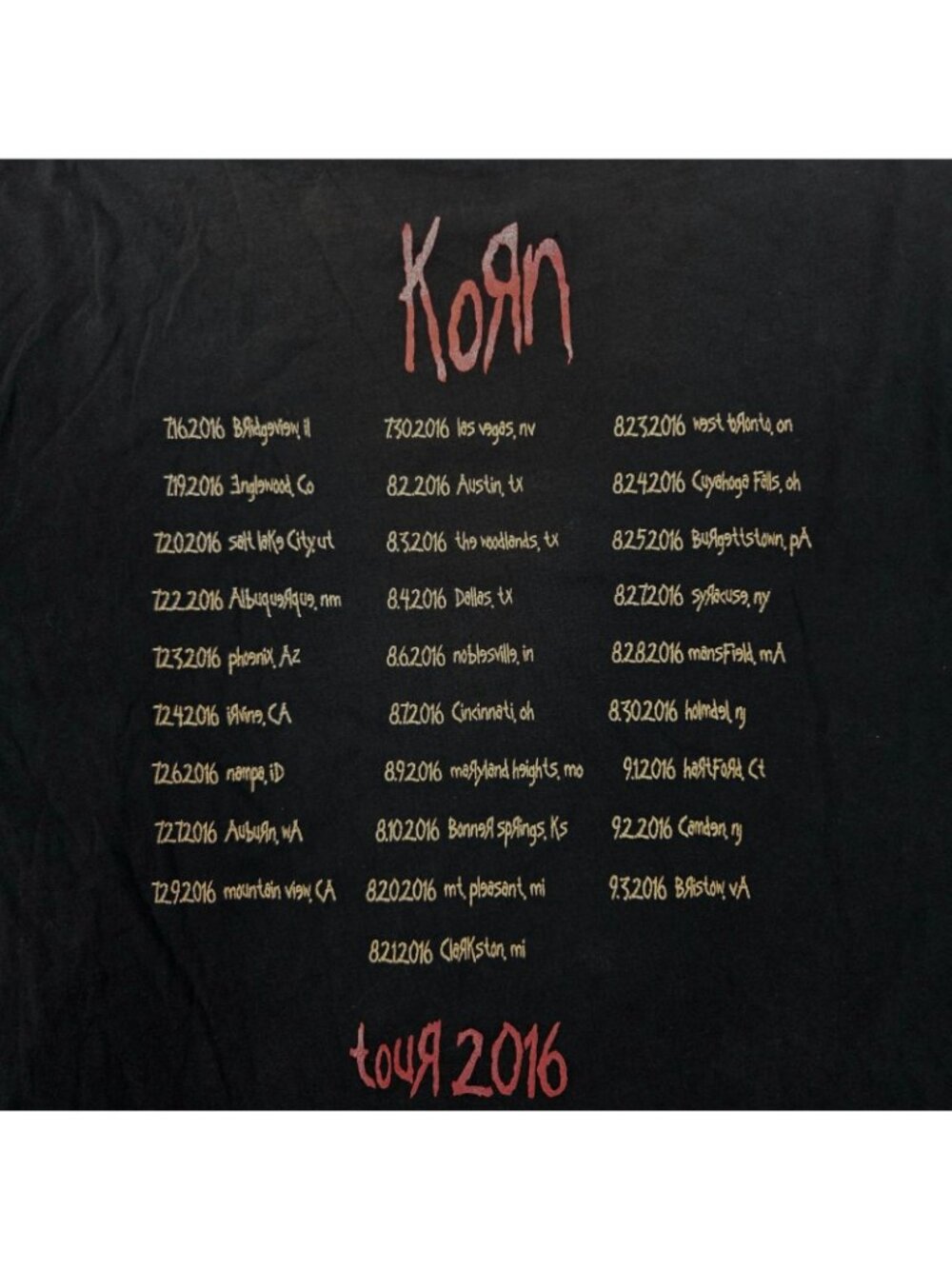 Korn 2016 Tour T Shirt XXL Faded Black Distressed Clown Heavy Metal Goth Emo Y2K - Picture 8 of 11